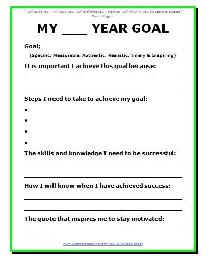 Goal Setting Chart Pdf