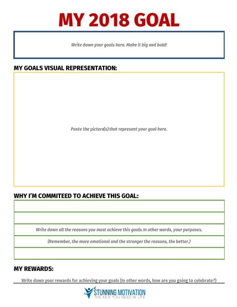 goal setting template from stunning motivation