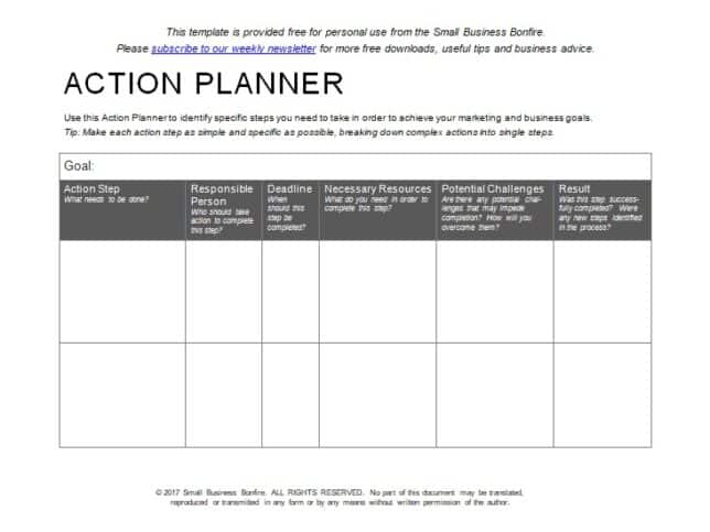 action plan template 7