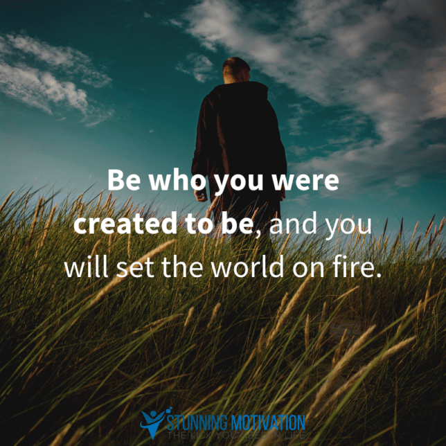 Be who you were created to be, and you will set the world on fire.