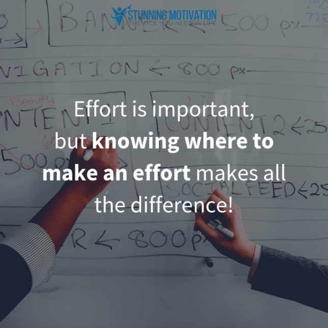 Effort is important, but knowing where to make an effort makes all the difference!