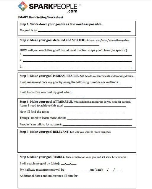 Goal Tracking Chart