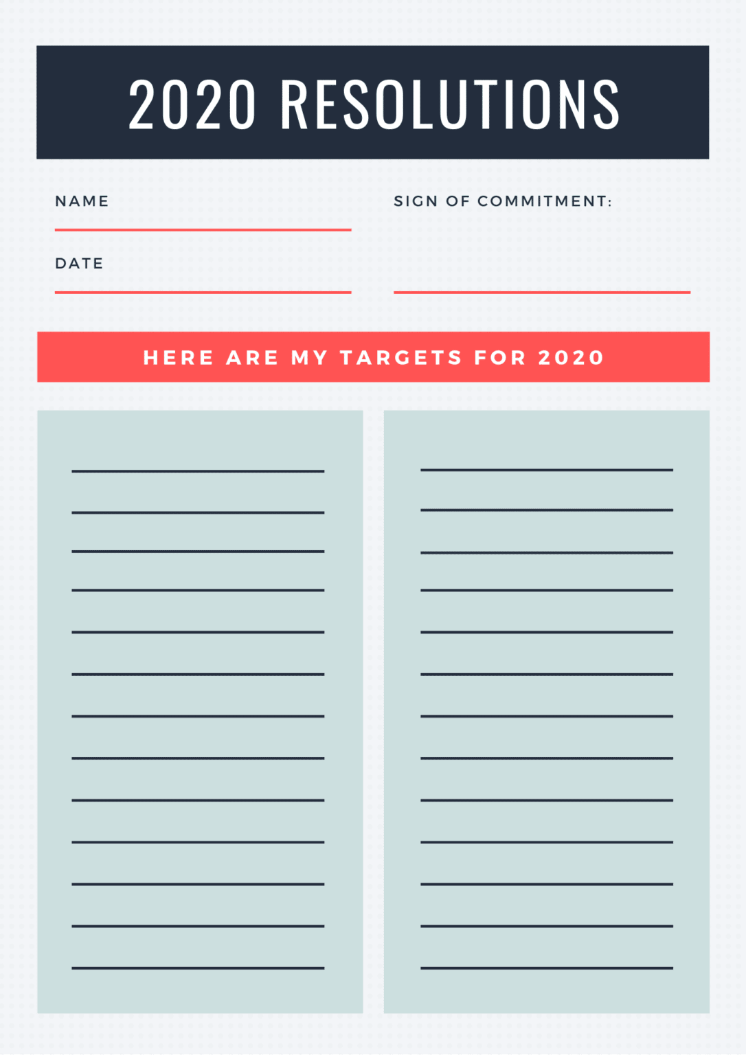 13 Free New Year Resolution Templates You Shouldn't Miss