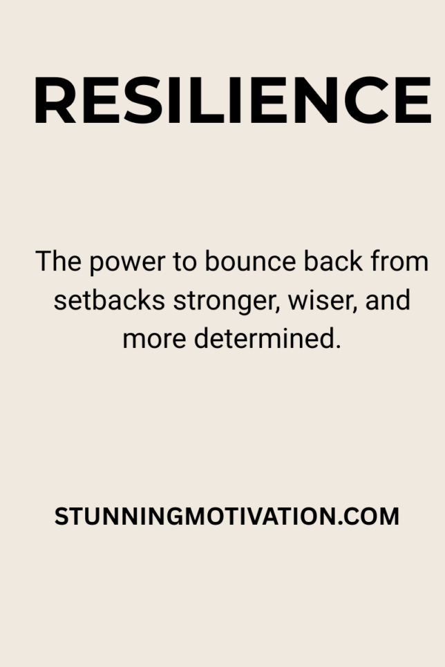 Powerful word that motivate you. This image is showing definition of the powerful word Resilience