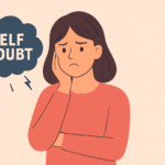 5 Proven Ways to Stop Self-Sabotage and Overcome Self-Doubt 2 Flat-style illustration of a young person at a crossroads choosing a positive path, symbolizing overcoming self-doubt, building confidence, and embracing new mindset challenges.