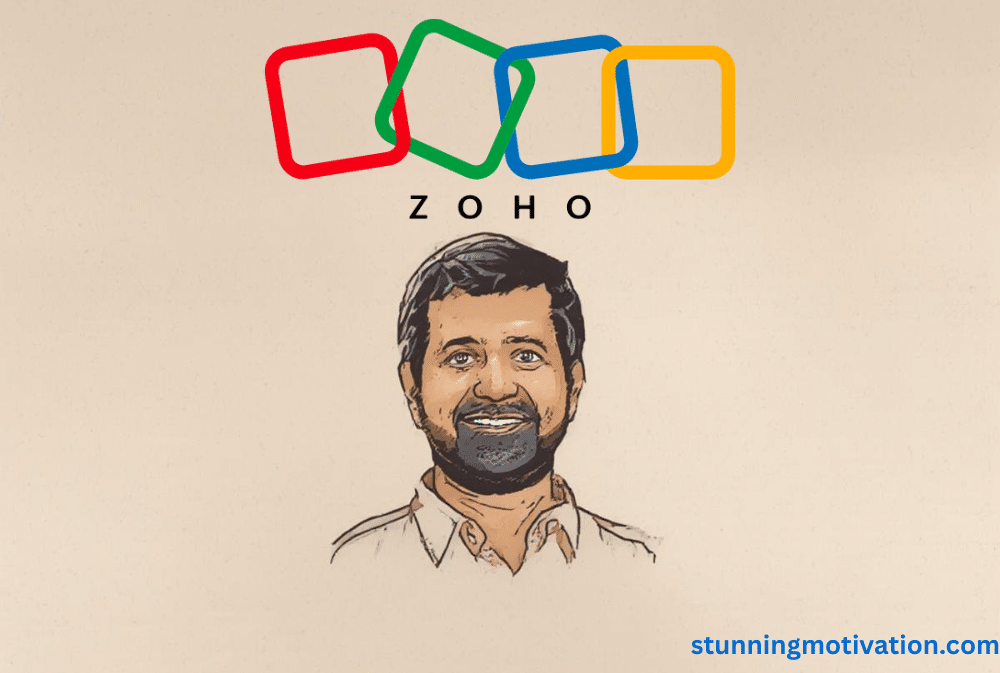 Image with Logo highlighting Zoho founder Sridhar Vembu famous quotes