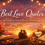 50+ Best Love Quotes to Express Your Heart Perfectly 1 Romantic sunset scene with couple silhouette, rose, candle, and text ‘Best Love Quotes to Express Your Heart Perfectly’.
